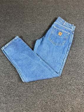 Vintage Carhartt B17DST Relaxed Fit Tapered Leg Denim Jeans 32x32